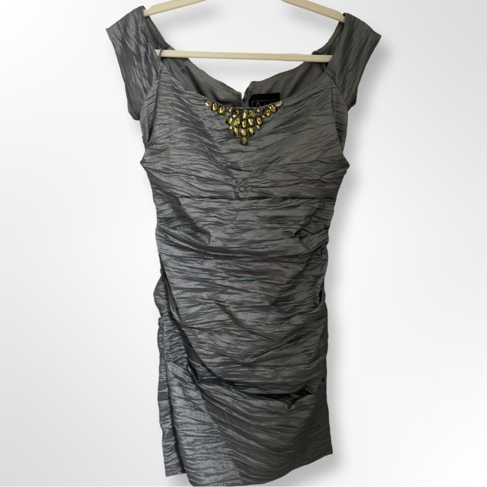 Alex Evening, Silver, cap sleeve , size 10 dress